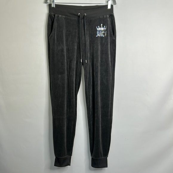Juicy Couture Pants - Juicy Couture velour pocketed sequin bling joggers